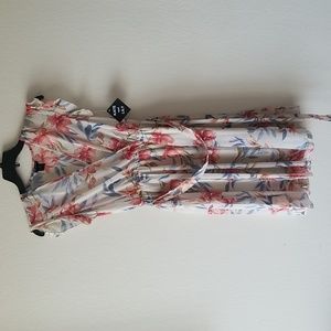 Floral Ruffle Sleeve Tie Waist by Kate & LiLy